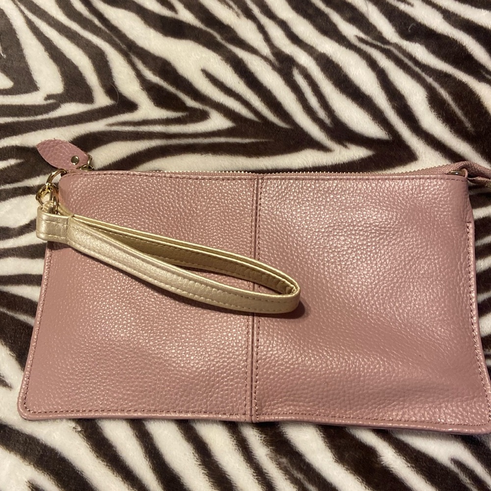 Leather large size wristlet